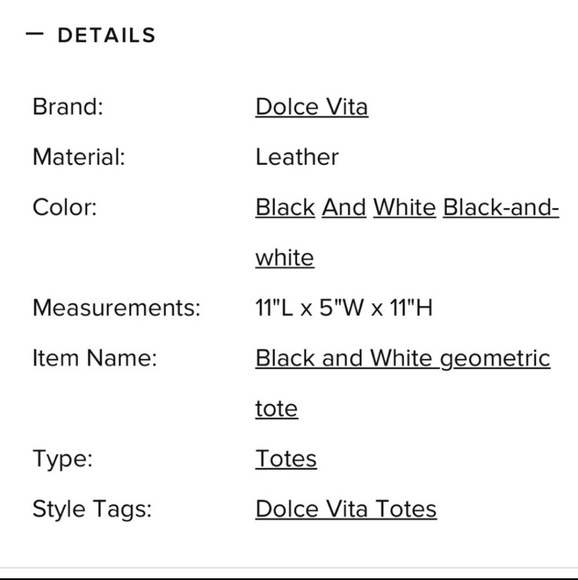 Dolce Vita Leather Geometric Print Tote Bag - Picture 7 of 7